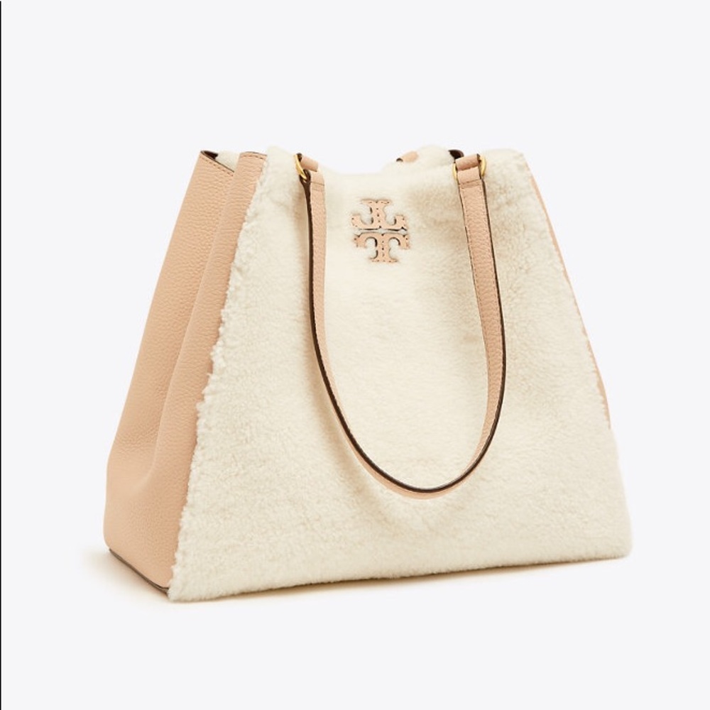 Tory Burch McGraw Shearling carryall NEW - Picture 7 of 12